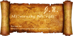 Jávorszky Márió névjegykártya